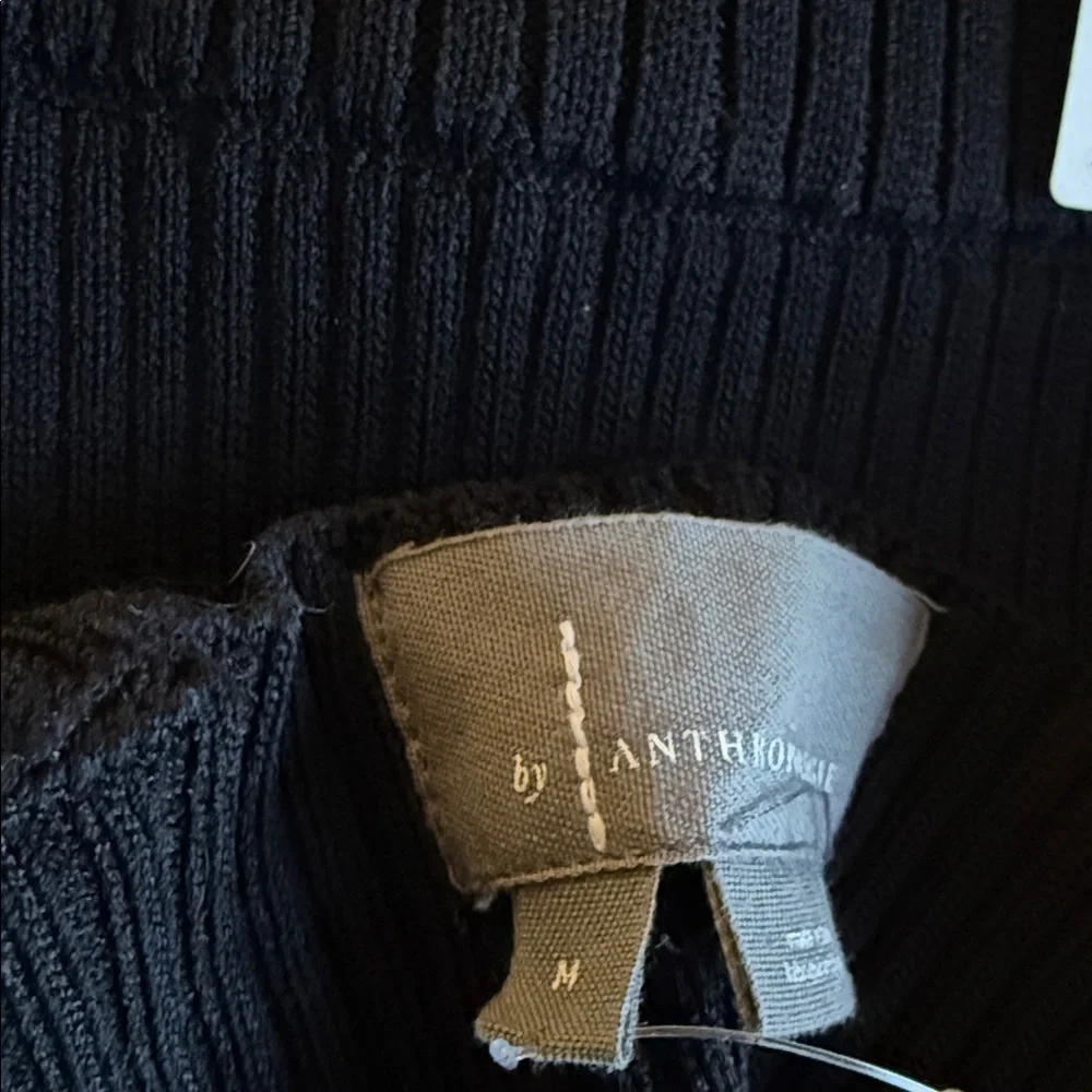 Anthropologie Black “Ribbed” Knit Skirt Set